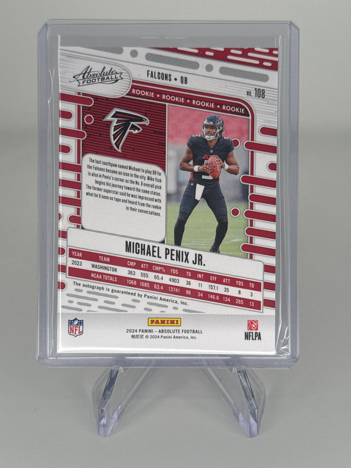 Michael Penix Jr 2024 Panini Absolute Rookie Auto Orange, 67/75