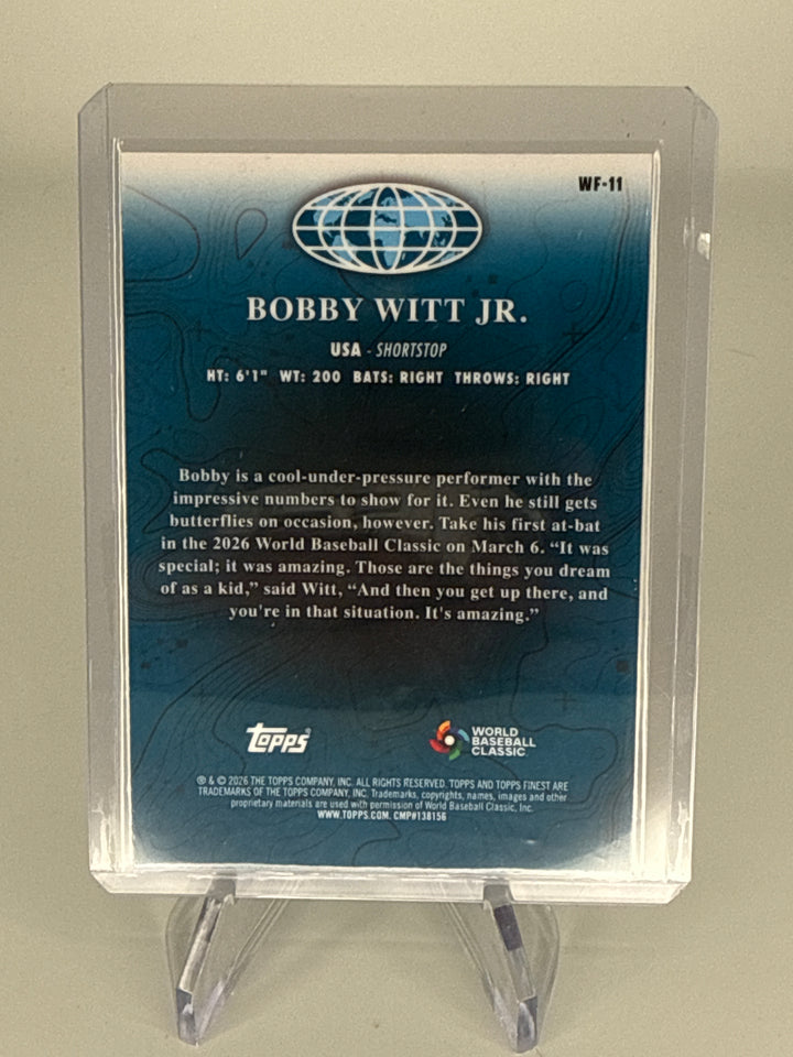 Bobby Witt Jr. 2026 Topps Finest Worlds Finest Green Refractor, 44/99