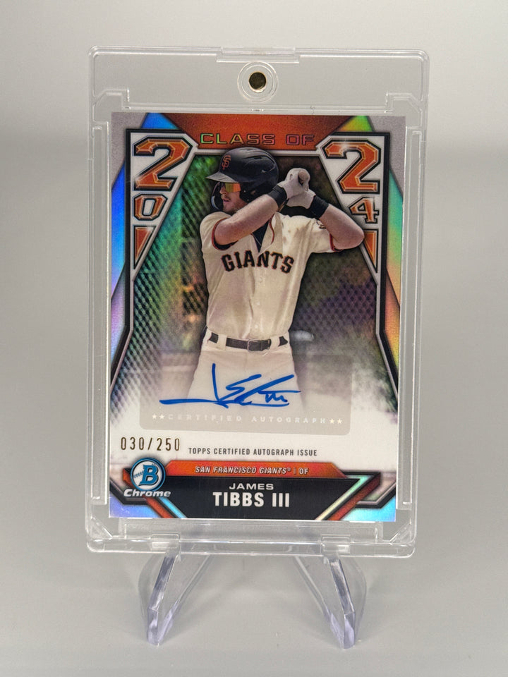James Tibbs 2024 Bowman Draft Class of 2024 Auto, 030/250