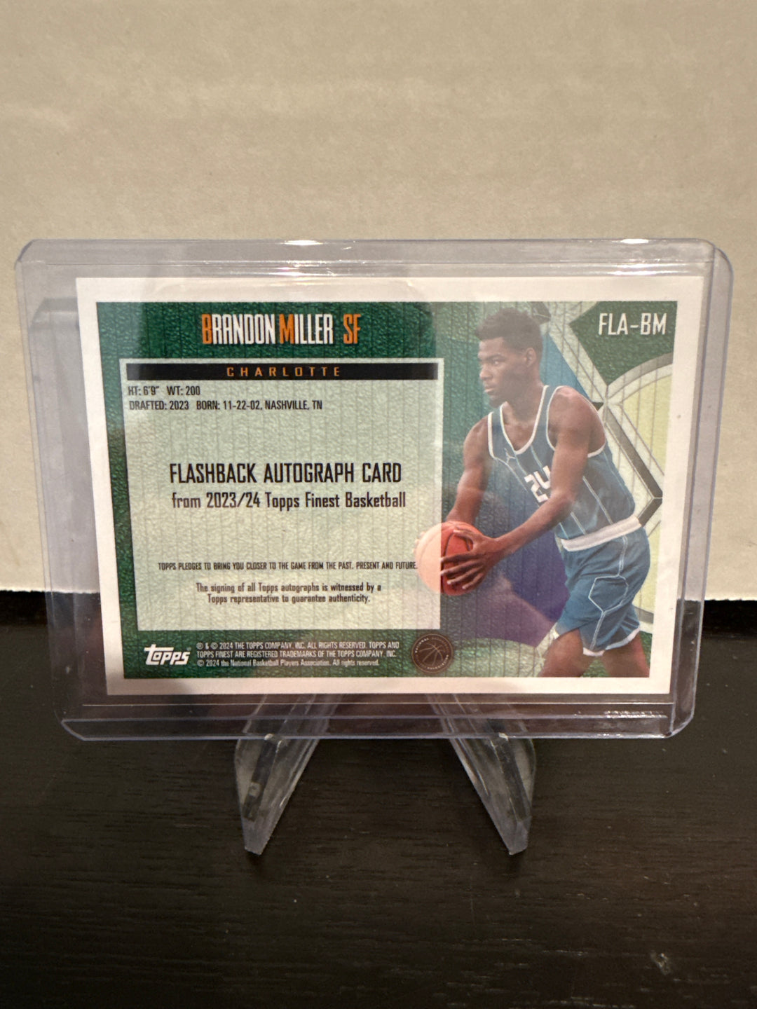 Brandon Miller 2023 Topps Finest Flashback Rookie Auto Gold, 07/50