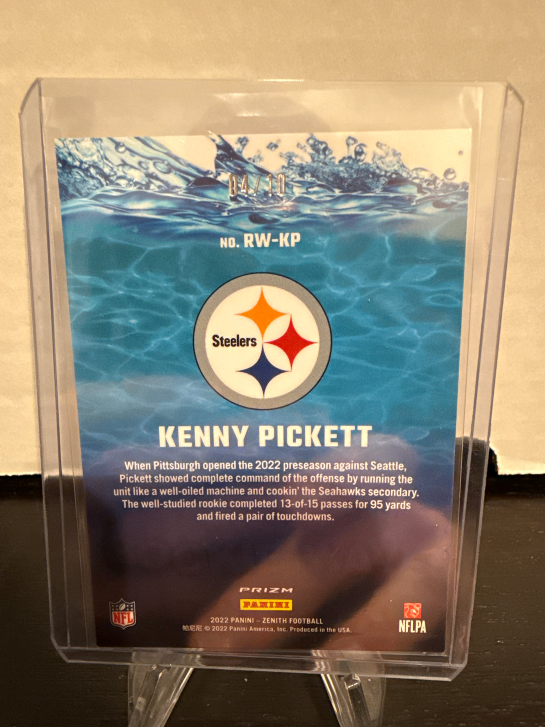Kenny Pickett 2021 Panini Zenith Rookie Wave Gold, 04/10