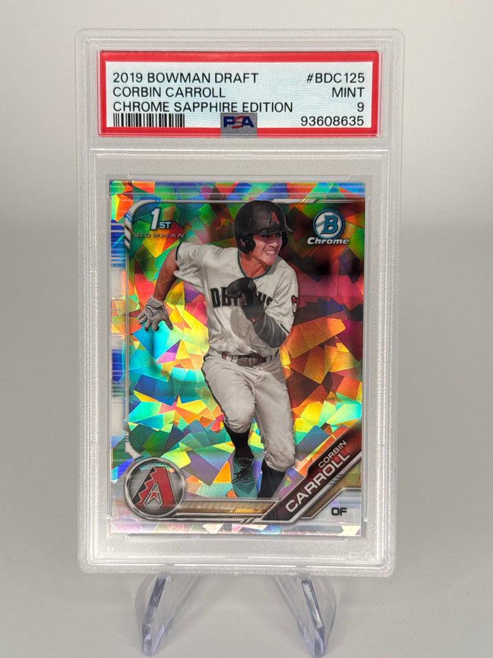 Corbin Carroll 2019 Bowman Draft Sapphire 1st, PSA 9 Mint