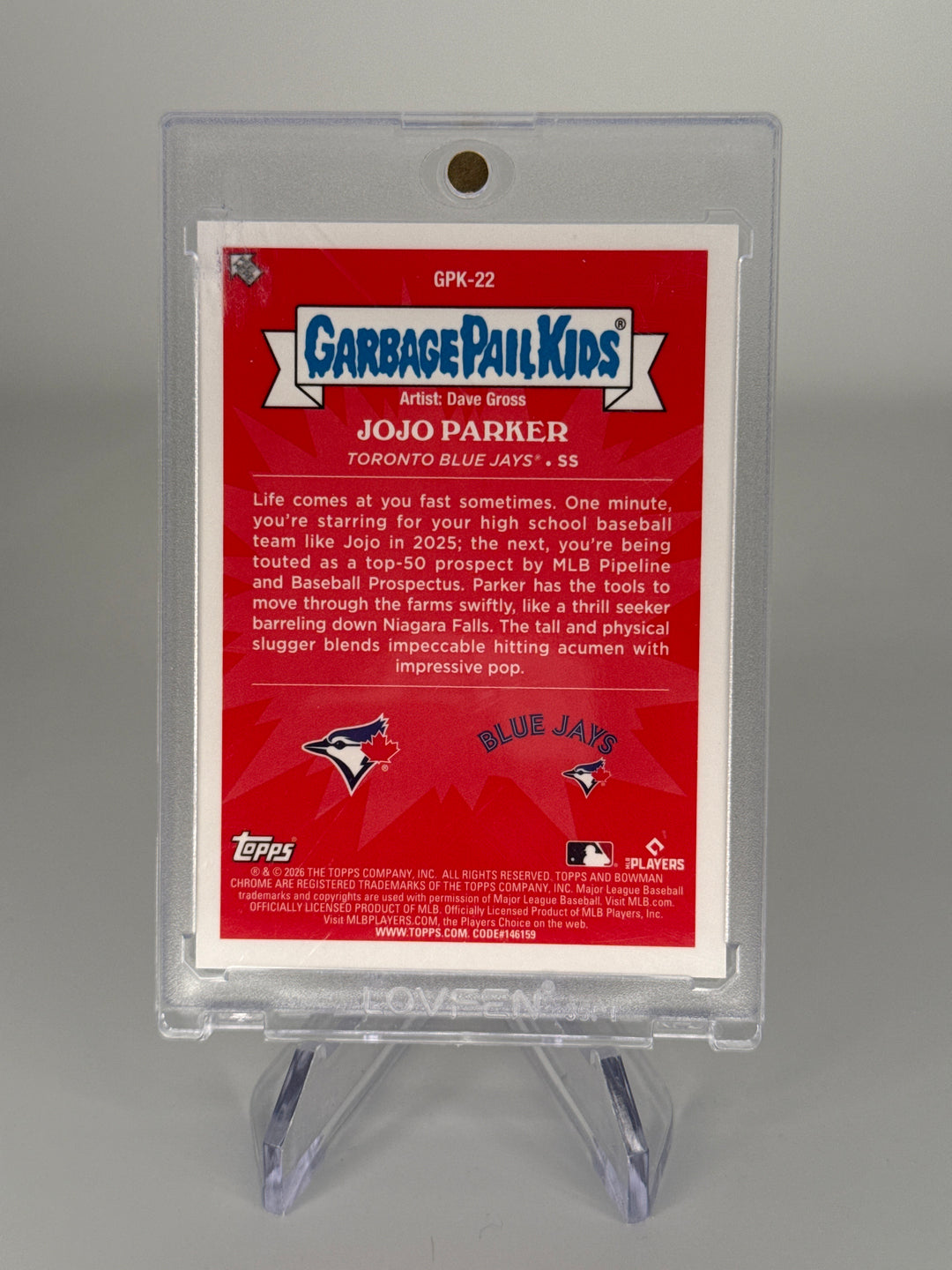 JOJO Parker 2026 Bowman Chrome Oh No! JOJO Garbage Pail Kids SSP Case Hit
