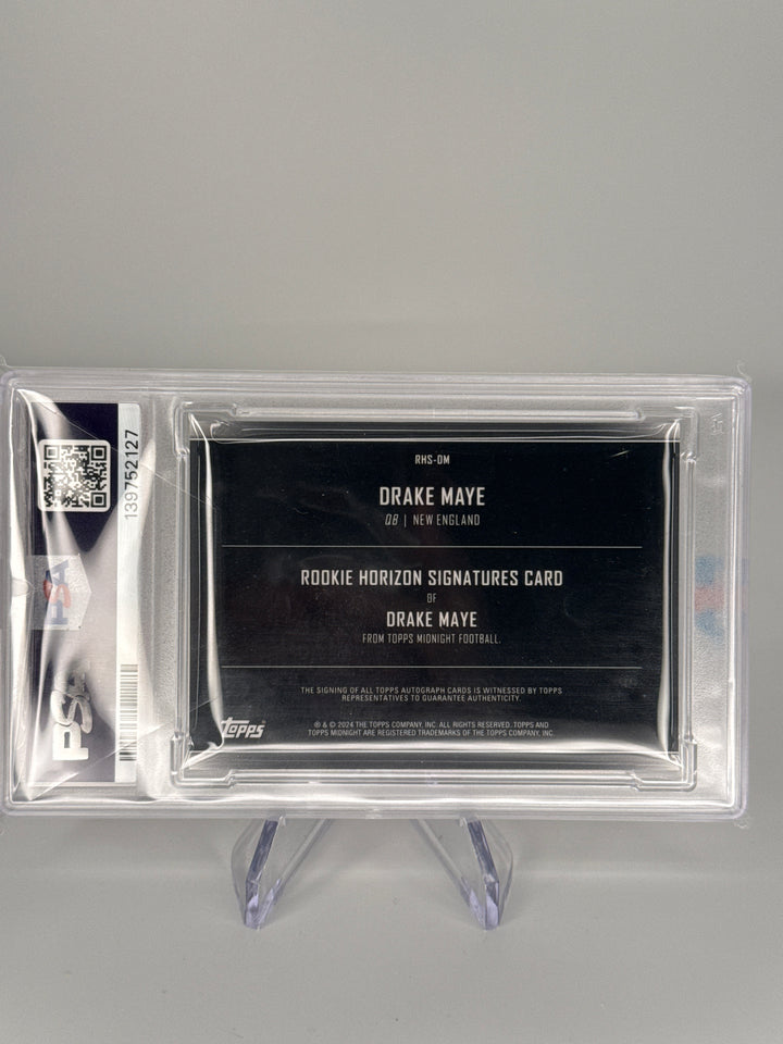 Drake Maye 2024 Topps Midnight Rookie Horizon Twilight Auto, 48/99, PSA 9 Mint