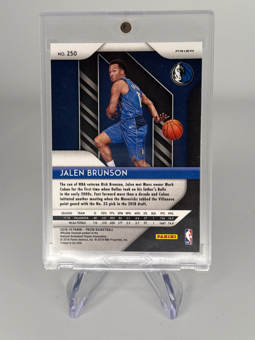 Jalen Brunson 2018 Panini Prizm Silver Prizm Rookie