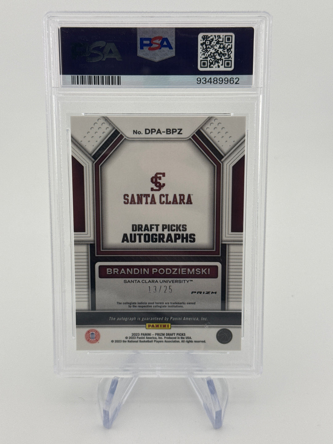 Brandin Podziemski 2023 Panini Prizm Draft Mojo Prizm Rookie Auto, 13/25, PSA 9 Mint