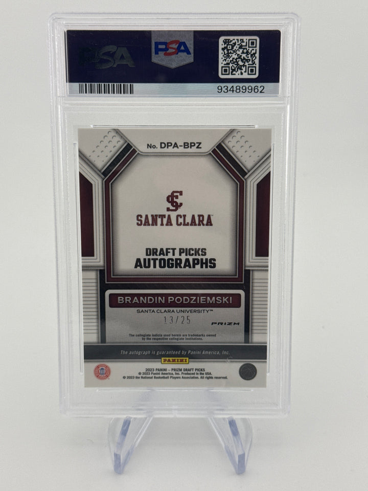 Brandin Podziemski 2023 Panini Prizm Draft Mojo Prizm Rookie Auto, 13/25, PSA 9 Mint