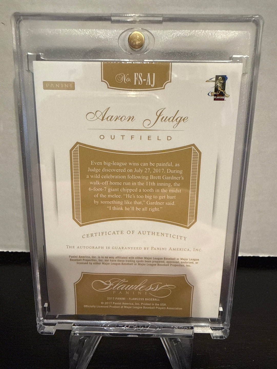 Aaron Judge 2017 Panini Flawless Silver Rookie Auto, 07/25