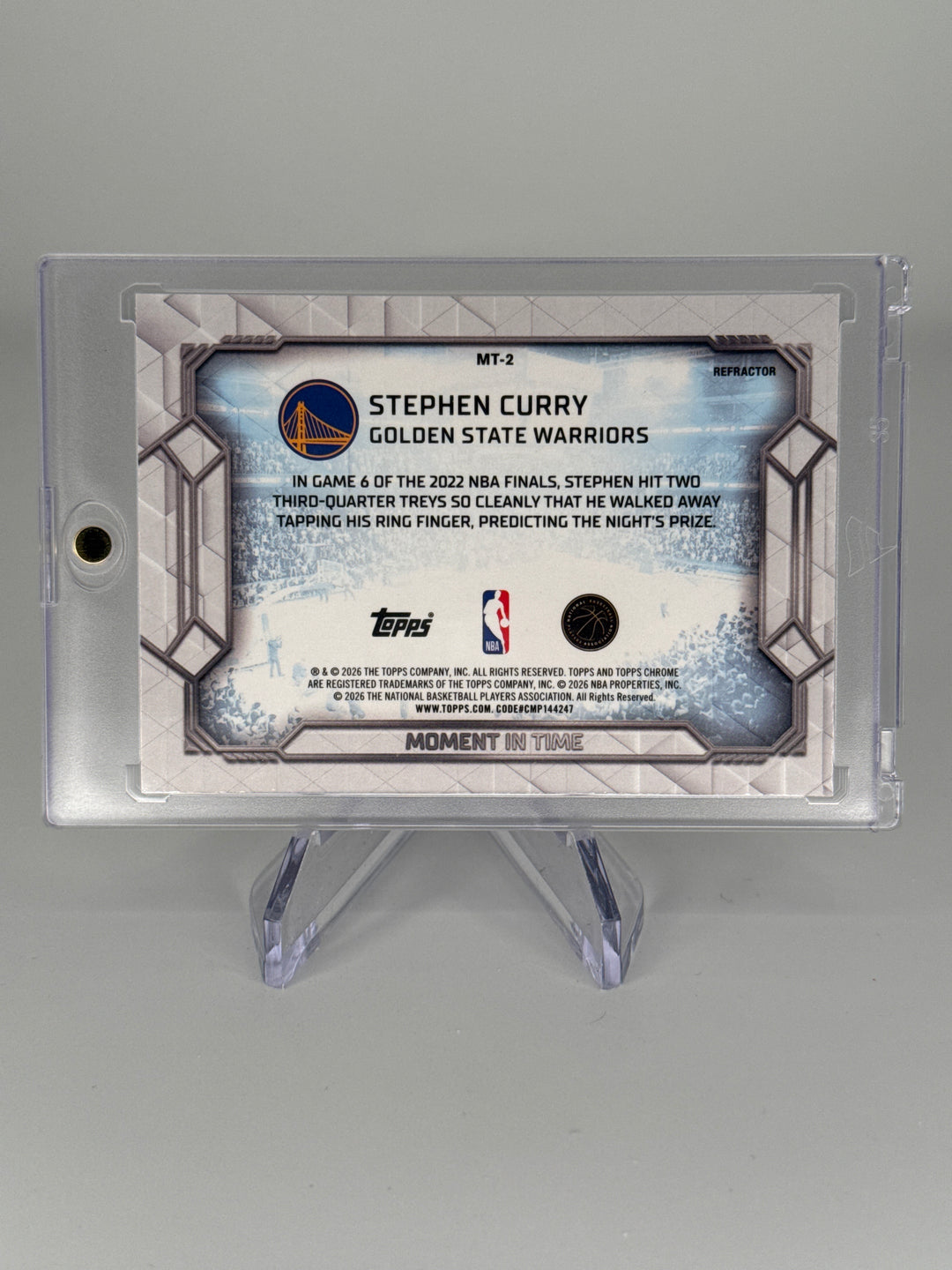 Stephen Curry 2026 Topps Chrome Update Moments In Time Refractor