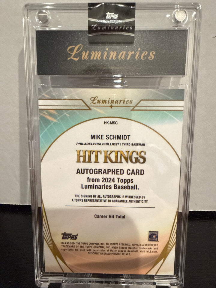 Mike Schmidt 2024 Topps Luminaries Hit Kings Red Auto, 08/10