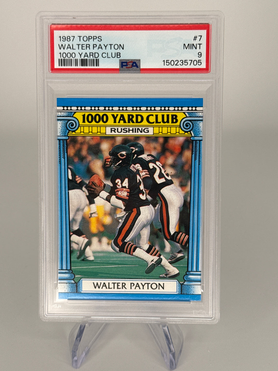 Walter Payton 1987 Topps 1000 Yard Club, PSA 9 Mint