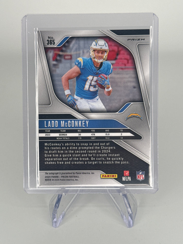 Ladd McConkey 2024 Panini Prizm Silver Rookie Auto
