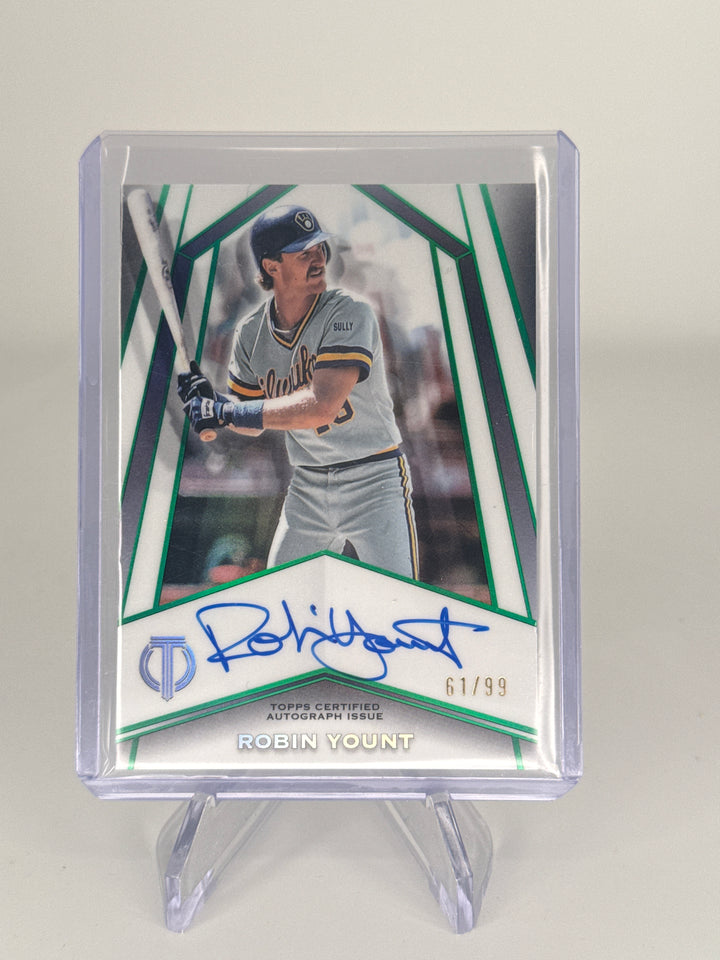 Robin Yount 2026 Topps Tribute Pillars of the Game Green Auto, 61/99