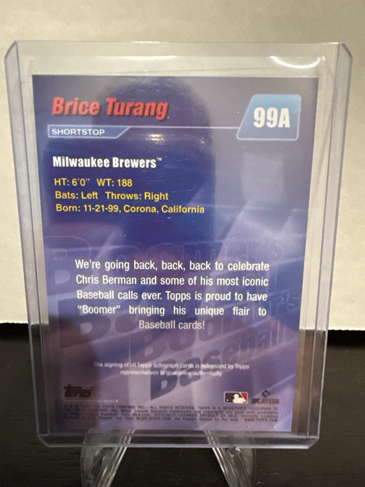 Brice Turang 2024 Topps X Boomers Baseball Yellow Auto, 30/35