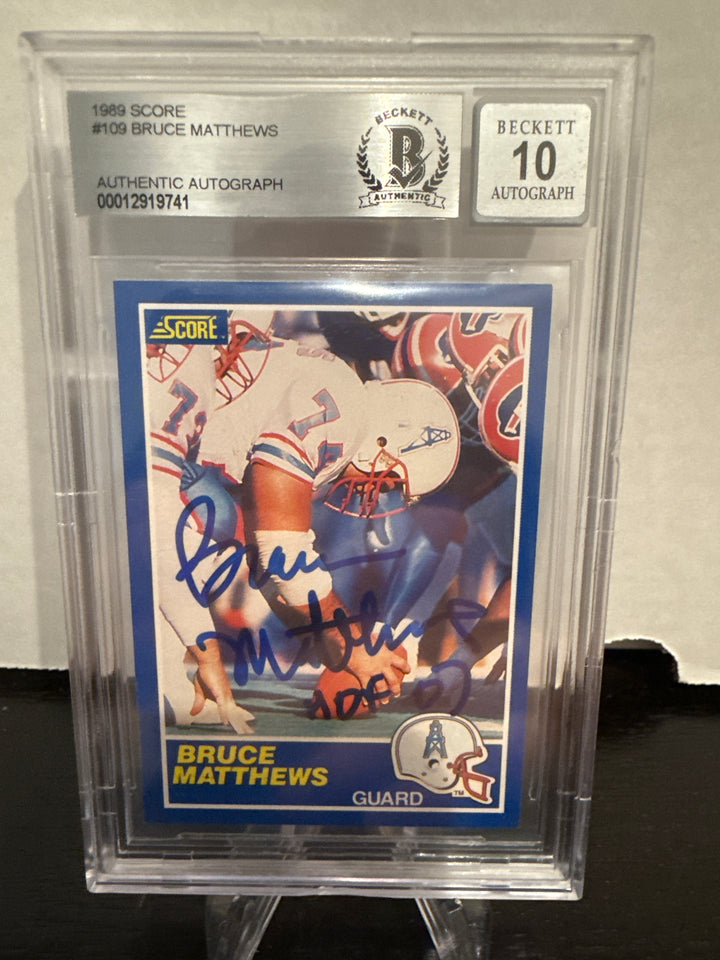 Bruce Matthews 1989 Score, BGS Authentic Auto