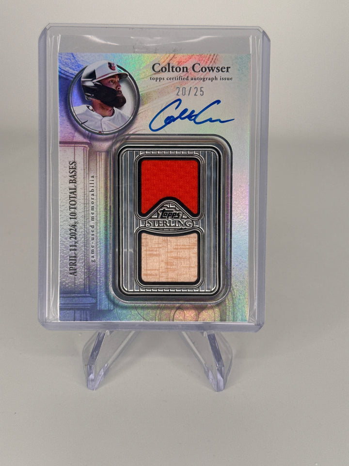 Colton Cowser 2025 Topps Sterling Rookie Dual Patch Auto, 20/25