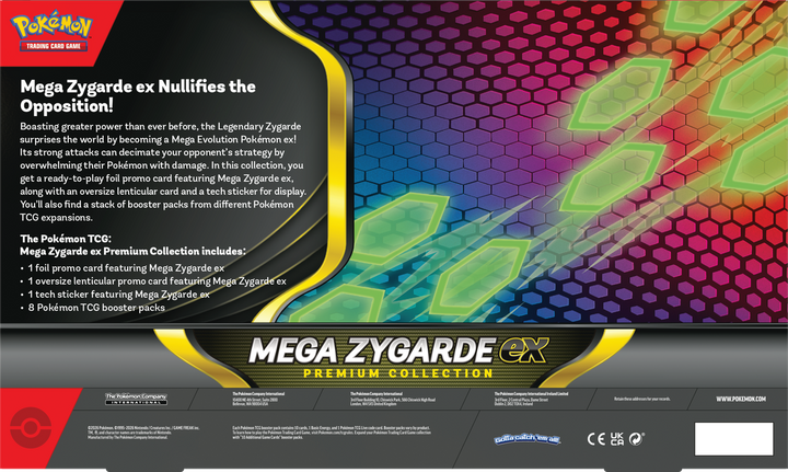 Mega Zygarde ex Premium Collection packaging with colorful design and text.