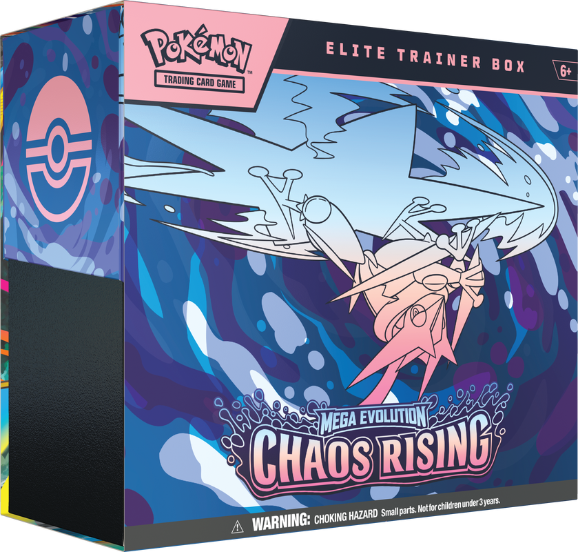 Pokémon Trading Card Game Elite Trainer Box featuring Mega Evolution Chaos Rising