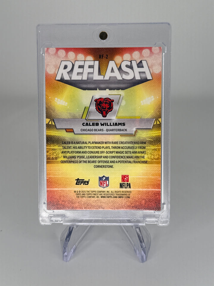 Caleb Williams 2025 Topps Finest Reflash Black Refractor, 01/10