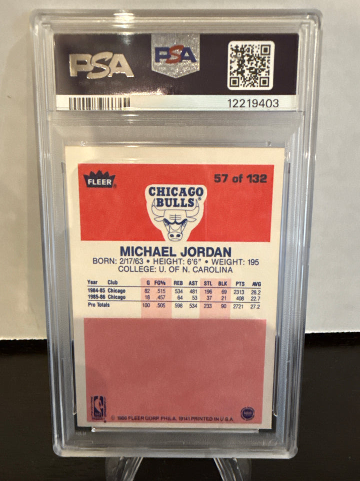 Michael Jordan 1986 Fleer Rookie, PSA 9 OC
