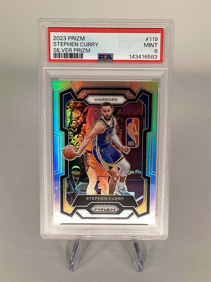 Stephen Curry 2023 Panini Prizm Silver, PSA 9 Mint