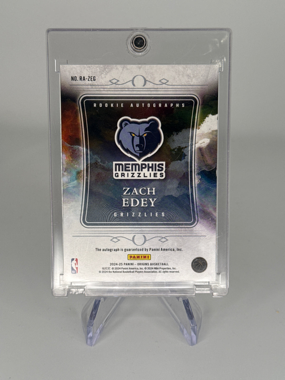 Zach Edey 2024 Panini Origins Rookie Auto