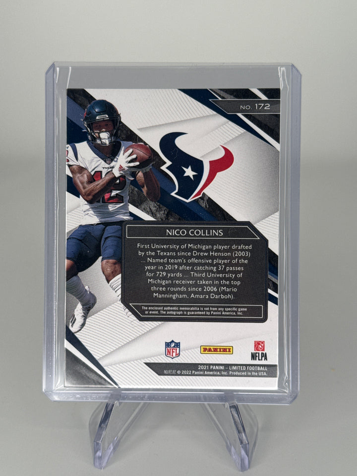 Nico Collins 2022 Panini Limited Rookie Patch Auto, 017/299