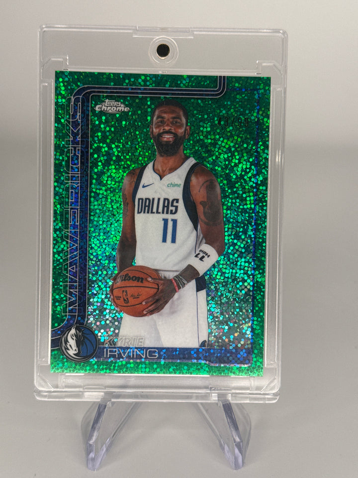 Kyrie Irving 2026 Topps Chrome Update Green Speckle Image Variation, 43/99