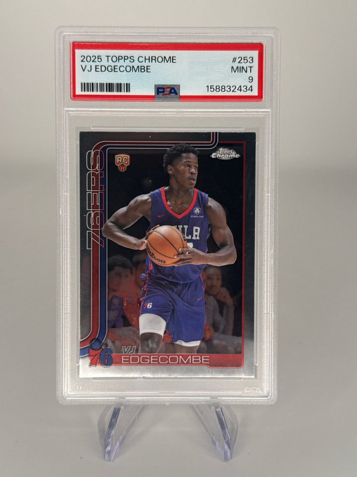 VJ Edgecombe 2025 Topps Chrome Rookie, PSA 9 Mint