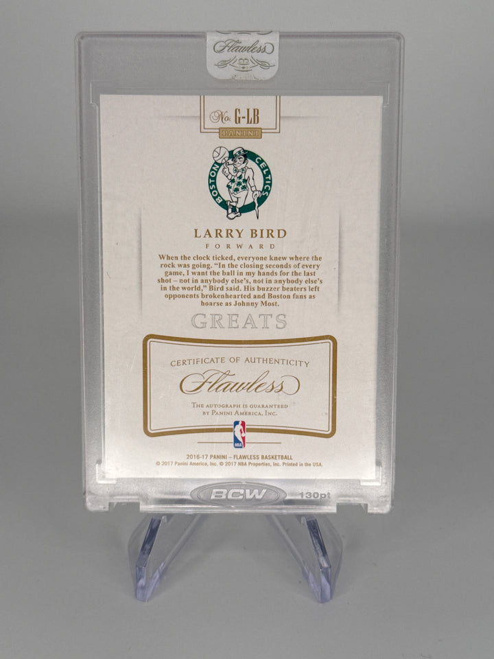 Larry Bird 2016-2017 Panini Flawless Shade Auto, 11/25