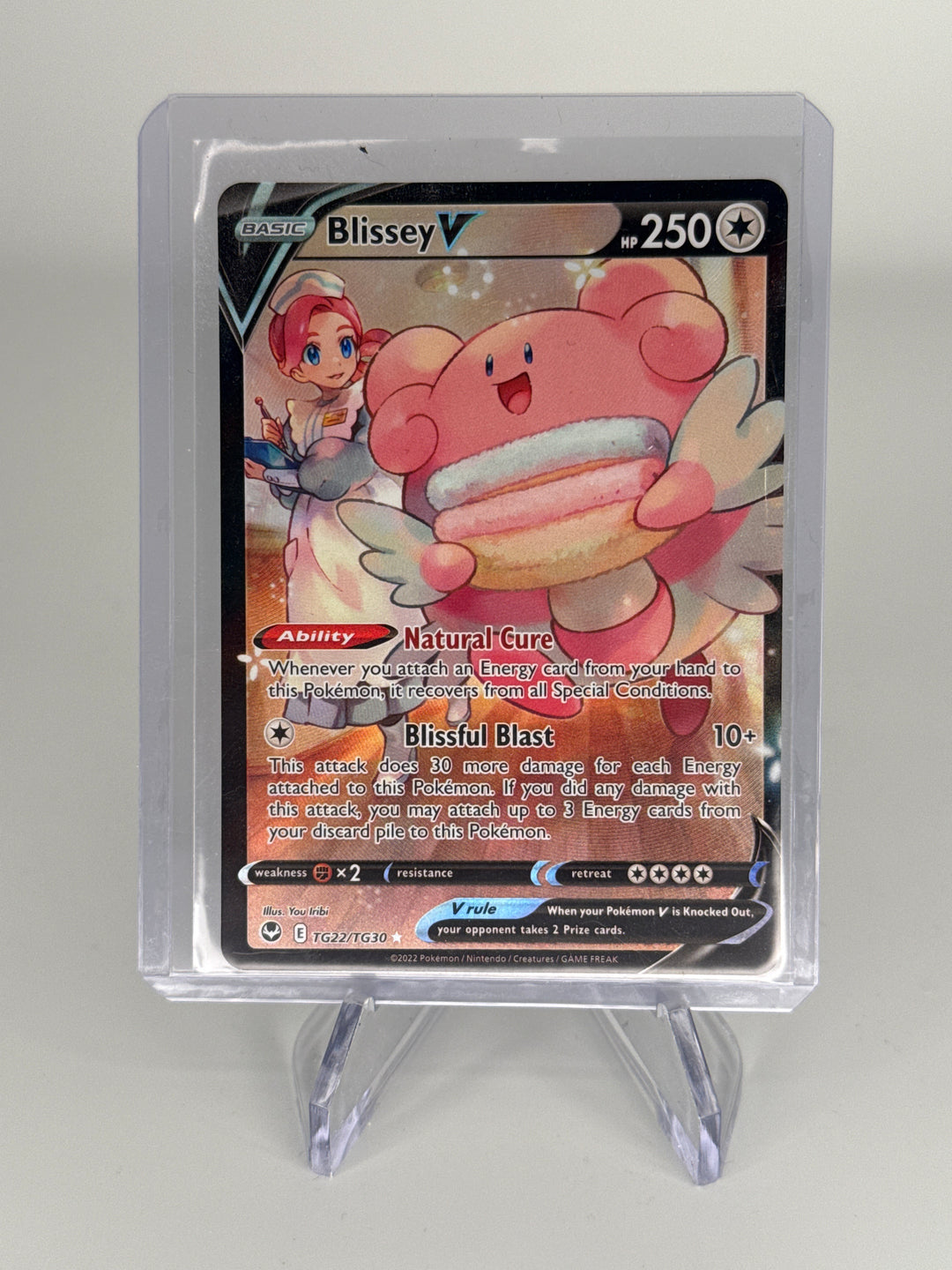 Pokemon TCG 2022 Blissey V Silver Tempest Trainer Gallery Holo, TG22/TG30