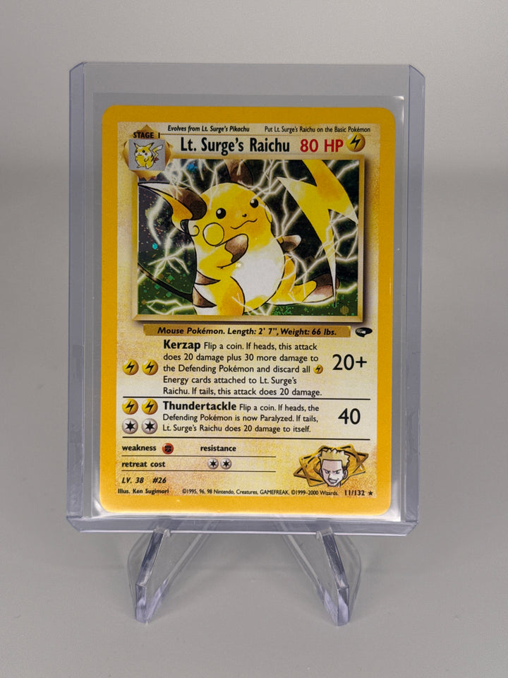 Pokemon TCG 2000 Lt. Surge's Raichu Gym Heroes Holo, 11/132