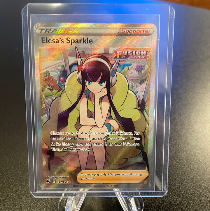 Pokemon TCG 2023 Elesa's Sparkle Sword and Shield Crown Zenith Ultra Rare Trainer, 147/159