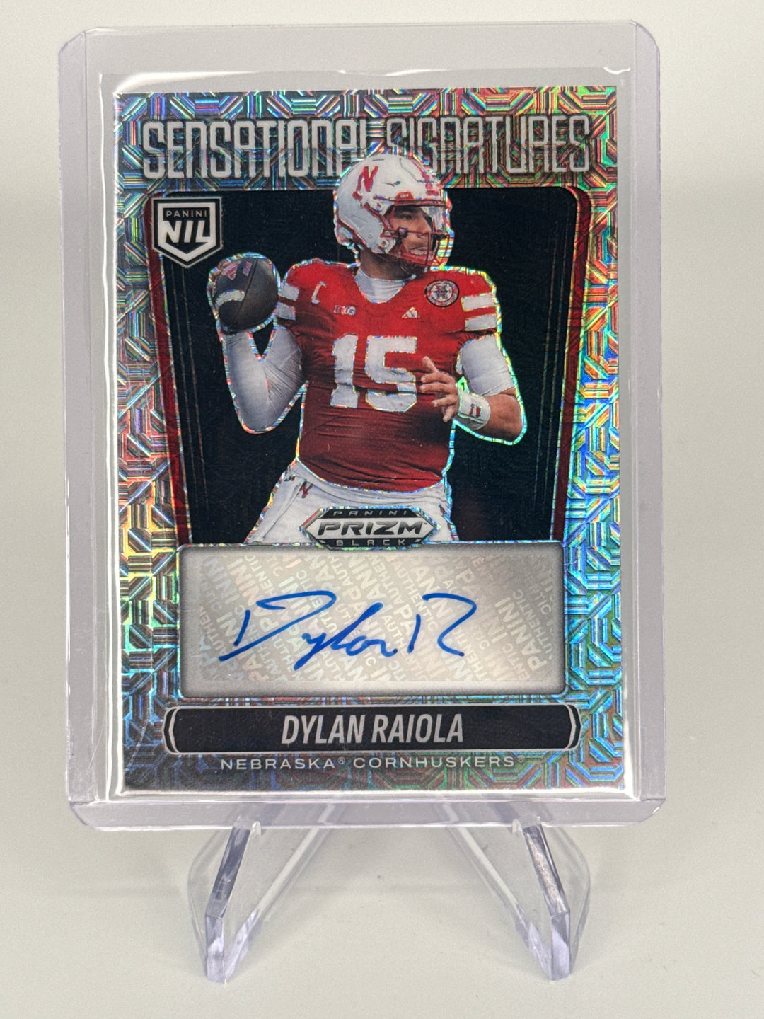 Dylan Raiola 2025 Panini Prizm Black NIL Mojo Auto, 12/25