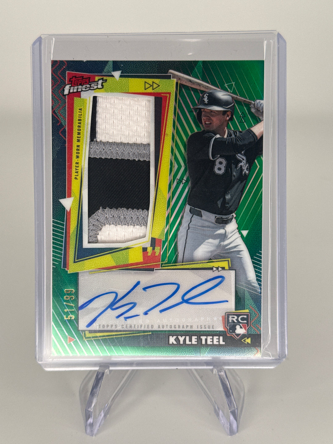 Kyle Teel 2026 Topps Finest Rookie Patch Auto Green, 51/99
