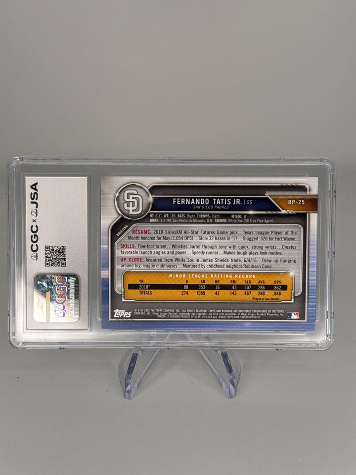 Fernando Tatis Jr. 2019 Bowman Prospects CGC/JSA Authentic Auto