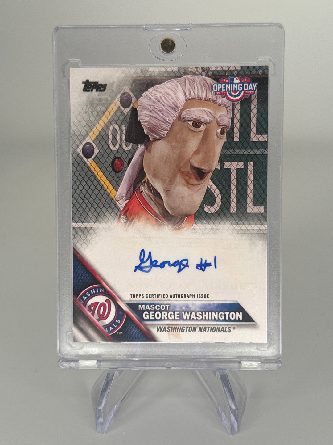 Mascot George Washington 2016 Topps Opening Day Auto