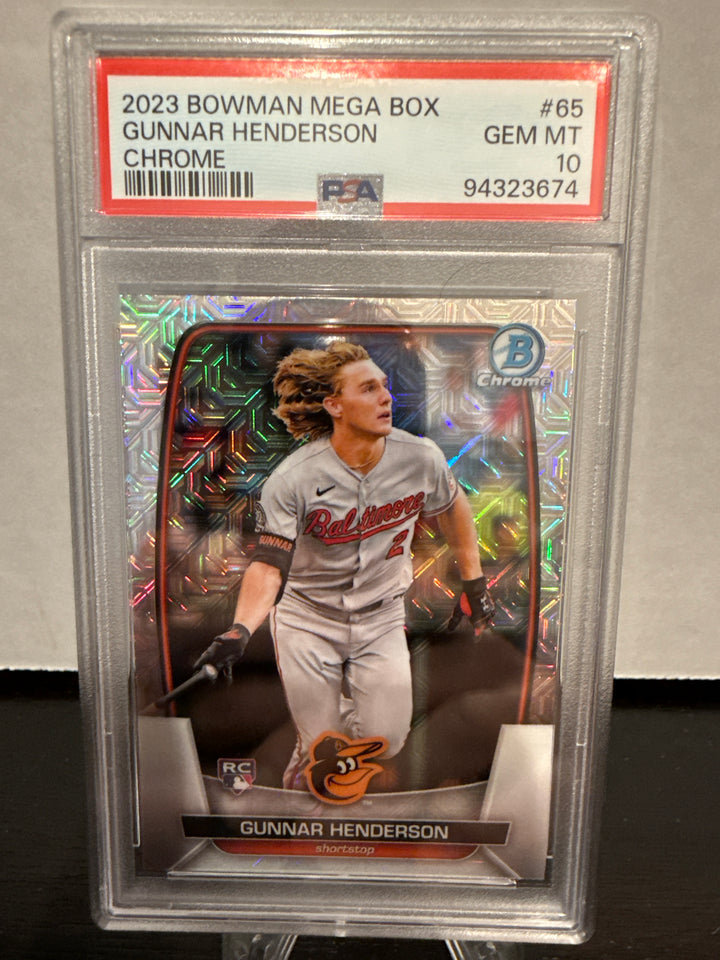 Gunnar Henderson 2023 Bowman Chrome Mega Box Rookie, PSA 10 Gem Mint