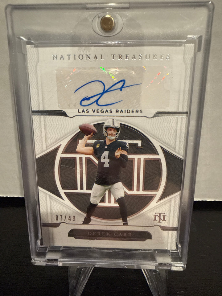 Derek Carr 2021 Panini National Treasures Auto, 07/49