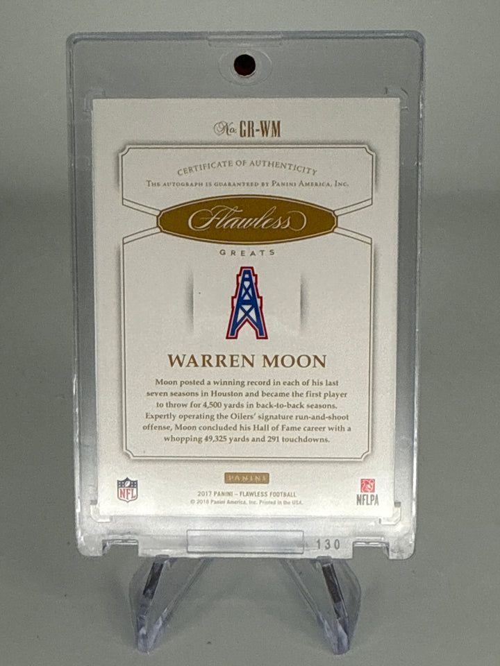 Warren Moon 2017 Panini Flawless Greats Gold Auto, 01/10