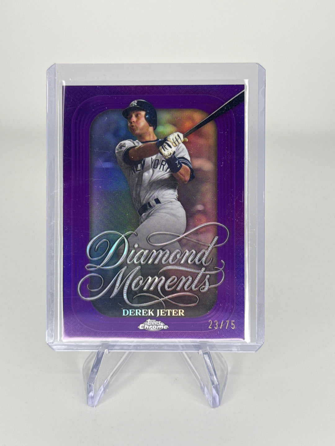 Derek Jeter 2026 Topps Chrome Diamond Moments Purple Refractor, 23/75
