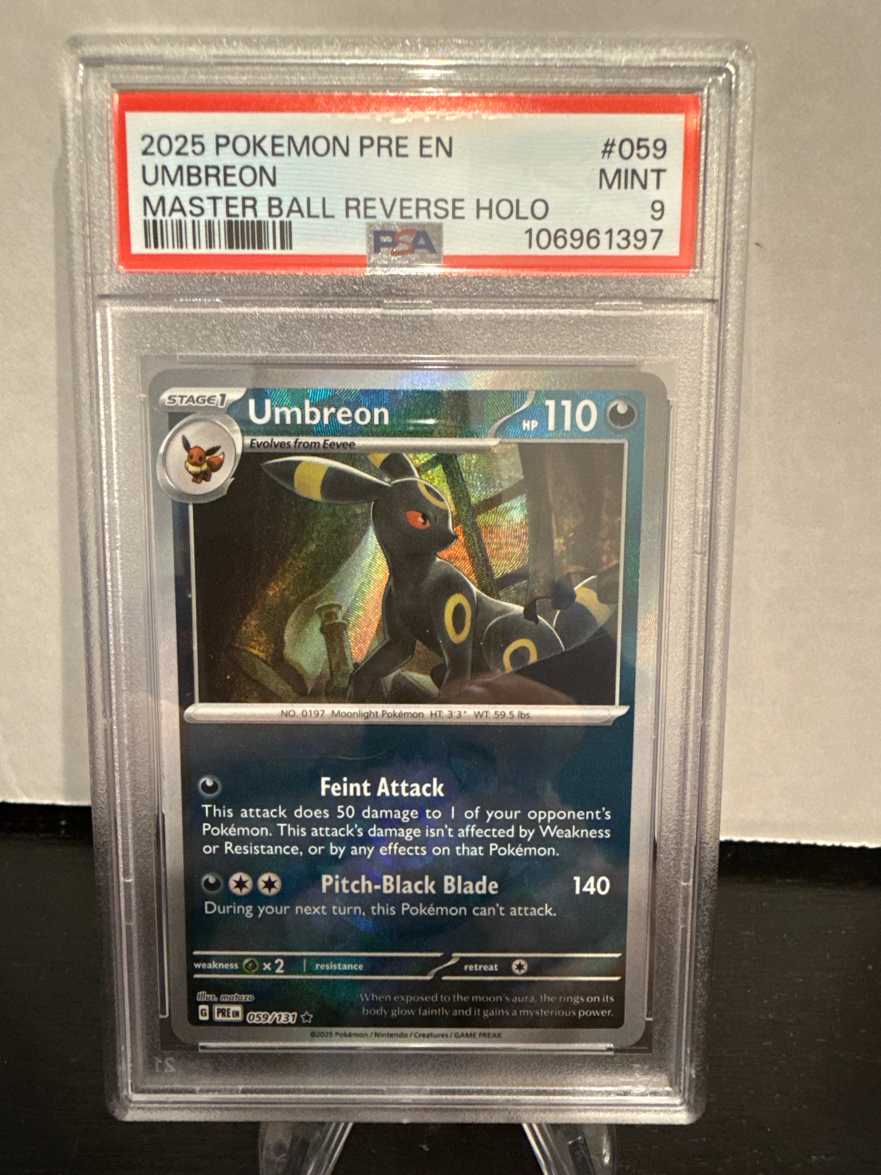 2024 ポケモン UMBREON #092 マスターボールリバースホロ 2024 Pokemon Japanese Sv8a #092 Umbreon Master Ball Reverse