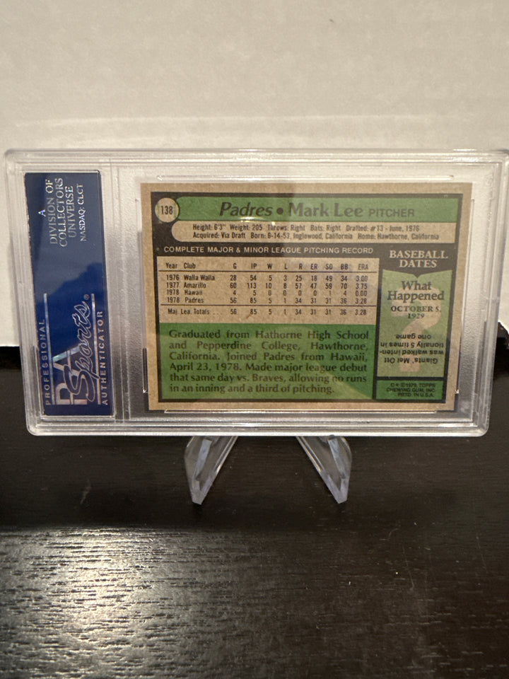 Mark Lee 1979 Topps, PSA 9 (OC) Mint