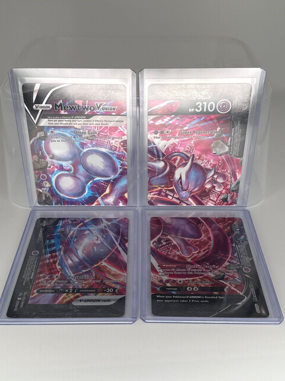 Pokemon TCG 2021 Mewtwo V-Union Black Star Promo, SWSH159-SWSH162, 4 Card Set