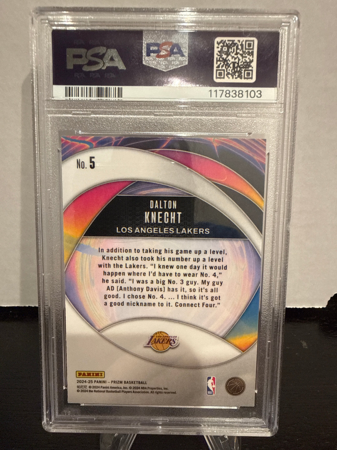 Dalton Knecht 2024 Panini Prizm Rookie, PSA 10 Gem Mint