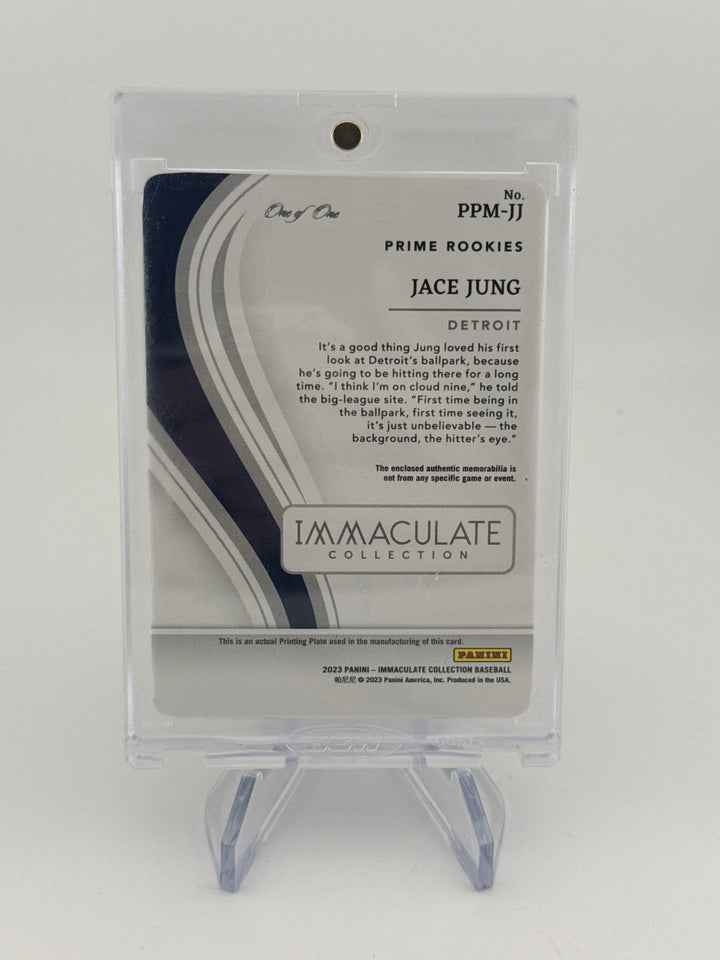 Jace Jung 2023 Panini Immaculate Printing Plate Relic, 1/1