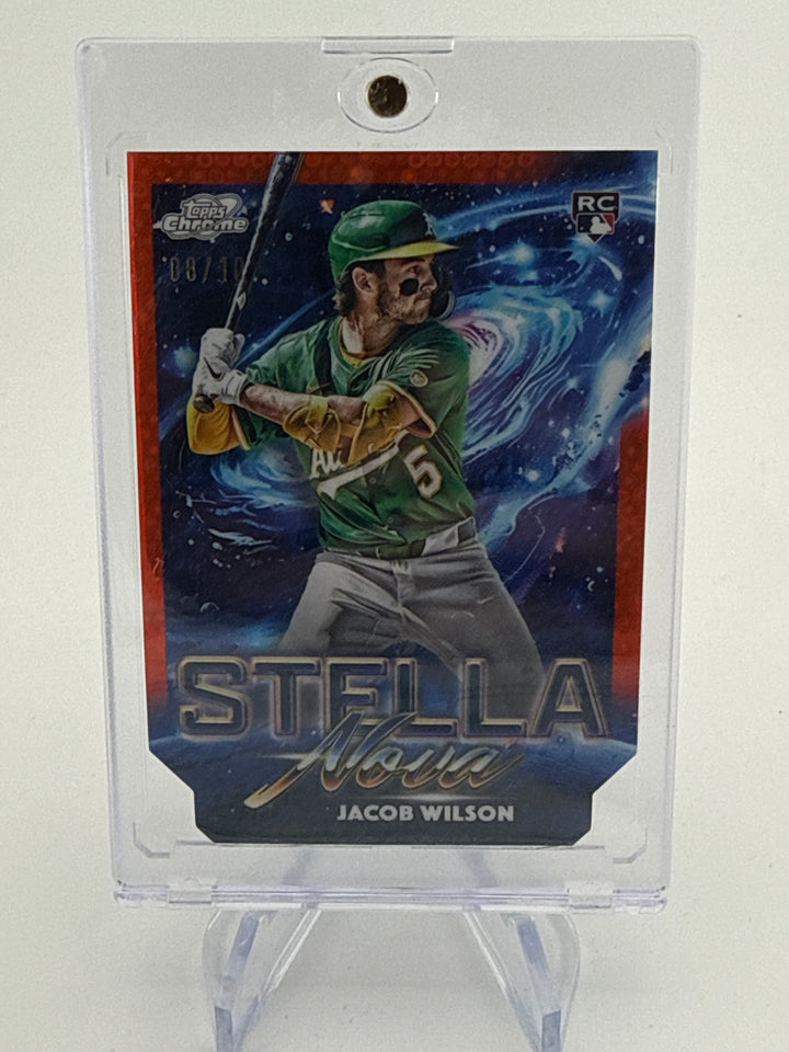 Jacob Wilson 2025 Topps Chrome Cosmic Stella Nova Die Cut Red Lunar Eclipse, 08/10