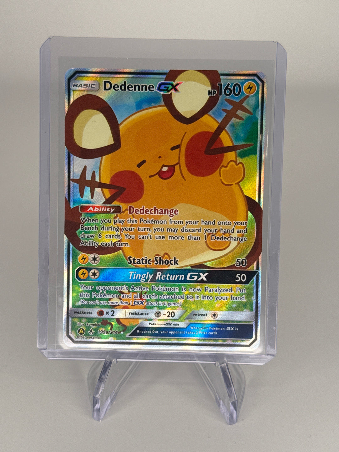 Pokemon TCG 2020 Dedenne GX Trainers Tool Kit Alternate Full Art Promo, 195a/214