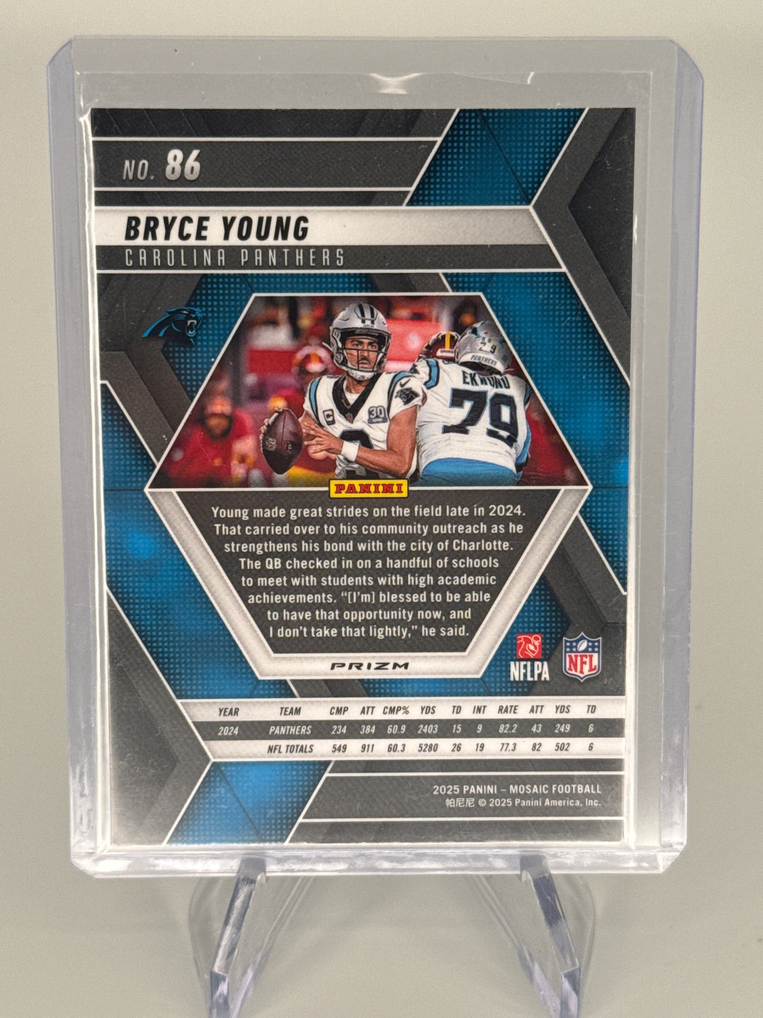 Bryce Young 2025 Panini Mosaic White Sparkle SSP