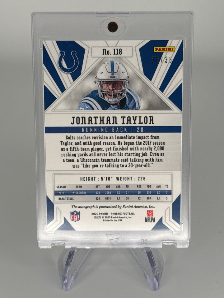 Jonathan Taylor 2020 Panini Phoenix Rookie Auto Pink, 28/35